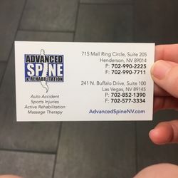 Advanced Spine & Rehabilitation - Business card