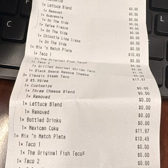 Rubio's Coastal Grill - Receipt of being overcharged - Mexican Near Me - La Jolla, California Rubio's Coastal Grill - Receipt of being overcharged - Mexican Near Me - La Jolla, California