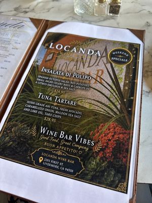 Menu photo 1 Locanda Wine Bar Livermore, CA Menu photo 1 Locanda Wine Bar Livermore, CA