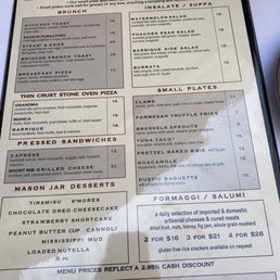 Brunch menu