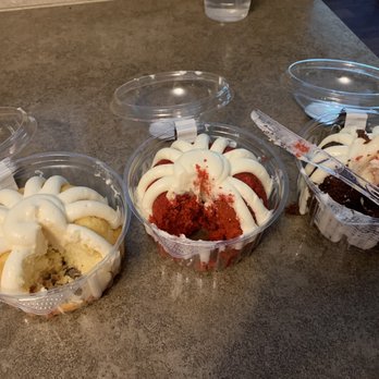 Nothing Bundt Cakes - White chocolate raspberry, red velvet, and chocolate chocolate chip. Loved all three! - Bakeries Near Me - Topeka, Kansas Nothing Bundt Cakes - White chocolate raspberry, red velvet, and chocolate chocolate chip. Loved all three! - Bakeries Near Me - Topeka, Kansas