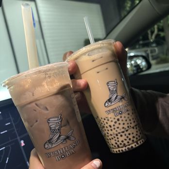 Wushiland Boba - Ovaltine ice cream drink on the left boba milk tea on the right - Bubble Tea Near Me - Cerritos, California Wushiland Boba - Ovaltine ice cream drink on the left boba milk tea on the right - Bubble Tea Near Me - Cerritos, California