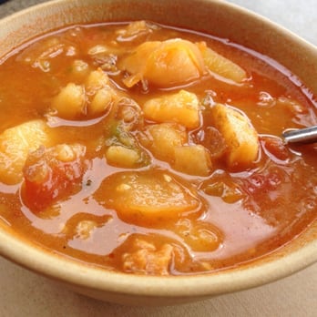 Quinn's - Conch chowder - potatoes, tomato base soup, maybe 5 tidbits of conch, served warm - Steakhouses Near Me - Marco Island, Florida Quinn's - Conch chowder - potatoes, tomato base soup, maybe 5 tidbits of conch, served warm - Steakhouses Near Me - Marco Island, Florida