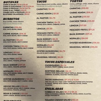 Little Conejo Norte - Menu - Mexican Near Me - Ridgefield, Washington