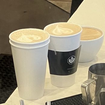 Temple Coffee - Look at those lattes! Artwork! - Coffee & Tea Near Me - Sacramento, California