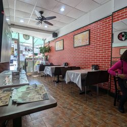 Inside seating facing door