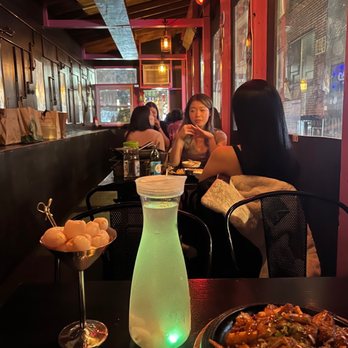 Bangia - Spicy Squid and Pork Belly and Lychee soju - Korean Near Me - New York, New York Bangia - Spicy Squid and Pork Belly and Lychee soju - Korean Near Me - New York, New York
