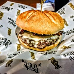 Roache & O'Brien - ROACHE BURGER: 8 oz. patty, Kaiser, bacon. $17