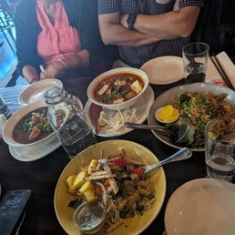 Papaya salad, tamarind soup, sweet potato laksa, kimchi fried rice