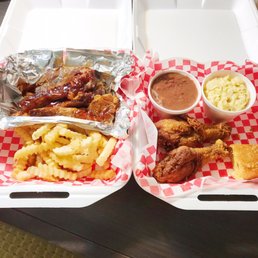 two trays of food on a table