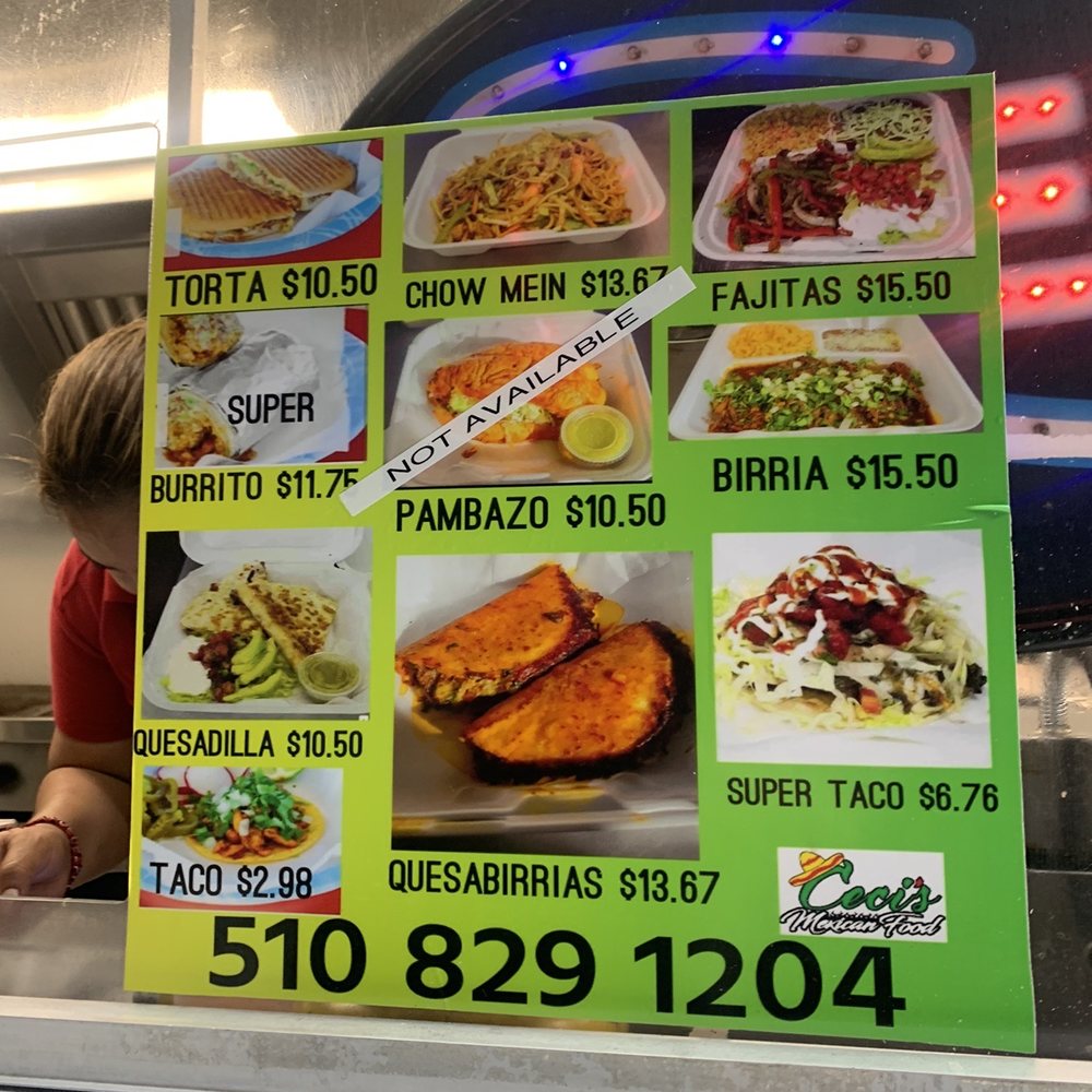 Ceci's Mexican food - Menu as of January 2023 - Mexican Near Me - Richmond, California