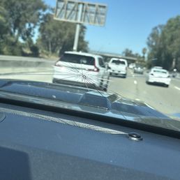 Cracked windshield Cracked windshield
