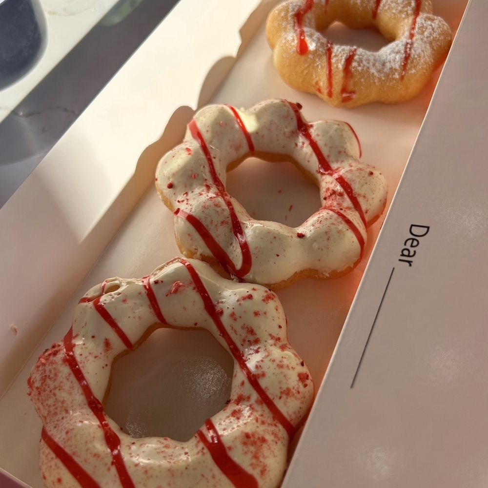 Mochinut - White Chocolate, Raspberry Funnel Cake - Donuts Near Me - Cary, North Carolina