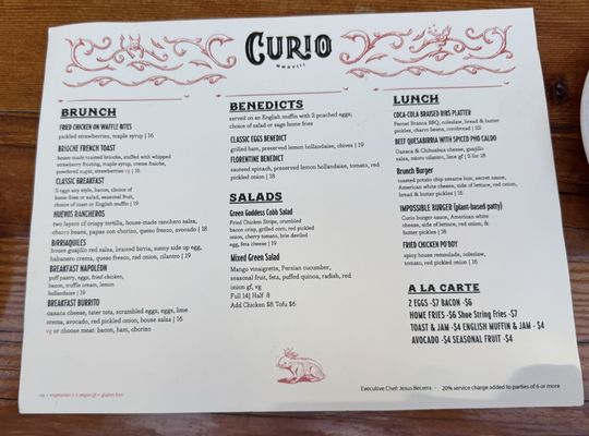 Menu photo 3 Curio San Francisco, CA