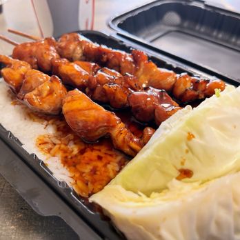 Aloha Hawaiian Grill - I'm finding it hard to believe We're in heaven  Small Chicken Skewer Plate from #AlohaHawaiianGrill - Hawaiian Near Me - Fullerton, California