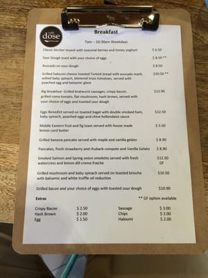 Menu photo 4 Cafe Dose Herston, QLD