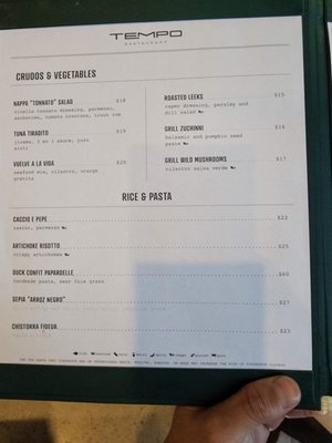 Menu photo 1 Tempo Restaurant Coral Gables, FL Menu photo 1 Tempo Restaurant Coral Gables, FL