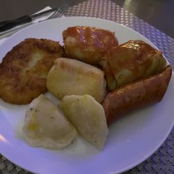 AJB Polish Deli - Gollumpke, kielbasa, perogi, potato pancake and Polish egg roll
