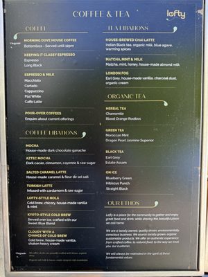 Menu photo 1 Lofty Coffee La Costa Carlsbad, CA