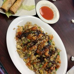 Pho Huong Thanh - Shrimp fried rice with added sauces and two egg rolls