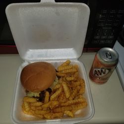 Ms Betty's Kitchen - Cheeseburger, fries and a Cream soda