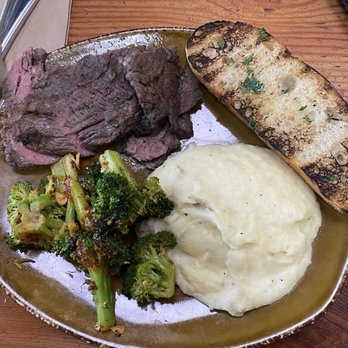 Urban Plates - Grilled Steak Plate with Korean Chili-Gochujang Broccoli and mashed Mashed Organic Potatoes W. No Gravy - Salad Near Me - Pasadena, California