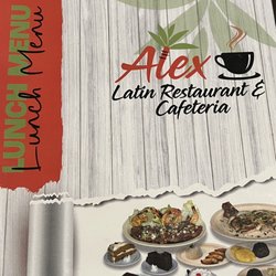 Alex Latin Restaurant and Cafeteria - Front page of the menu