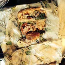 Here is the glove and the sandwich that I found the glove in. So mortified to even have to share this.