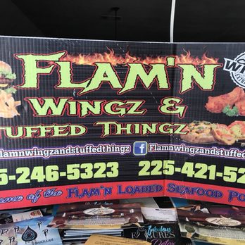Flam'n Wingz & Stuffed Thingz - a sign for flam'n wingz and stuffed thingz - Chicken Wings Near Me - Baton Rouge, Louisiana Flam'n Wingz & Stuffed Thingz - a sign for flam'n wingz and stuffed thingz - Chicken Wings Near Me - Baton Rouge, Louisiana