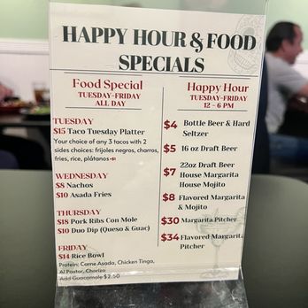 Helena's Mexican Restaurant - Happy hour menu - Mexican Near Me - Alexandria, Virginia