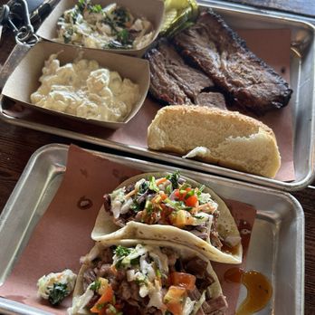 Brisket City Craft BBQ - Brisket tacos, brisket with Jalapeno potato salad and apple kale slaw - Barbeque Near Me - Red Oak, Texas