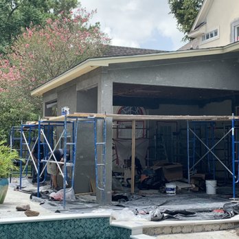 Solid Construction - Stucco application on an outdoor kitchen extension - General Contractors Near Me - Houston, Texas Solid Construction - Stucco application on an outdoor kitchen extension - General Contractors Near Me - Houston, Texas