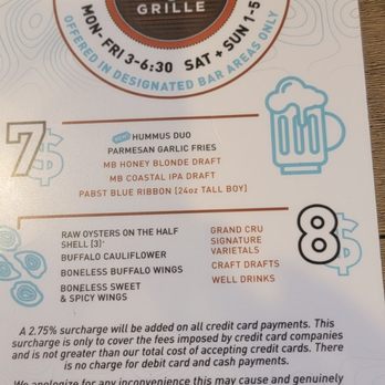 Mb Grille - Happy hour menu - Seafood Near Me - Torrance, California