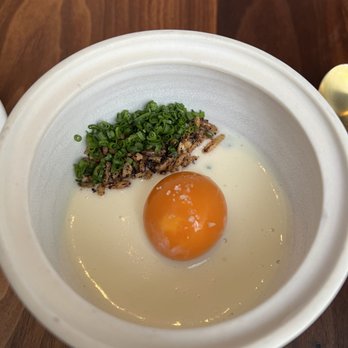 Commis - THIS IS THE BEST OF ALL TASTING MENU ITMES. slow poached egg yolk. So amazingly delicious at every bite. - New American Near Me - Oakland, California