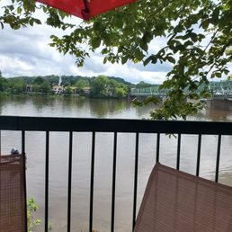 a view of the river from the patio