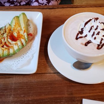 Molly’s Courtyard Cafe - Avocado toast with a cup of hot chocolate - Coffee & Tea Near Me - York, Pennsylvania Molly’s Courtyard Cafe - Avocado toast with a cup of hot chocolate - Coffee & Tea Near Me - York, Pennsylvania