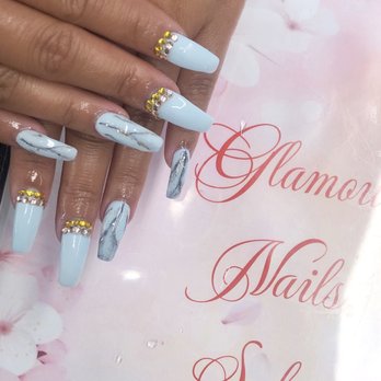 Glamour Nail Salon - Acrylic nails with design (matte, marble, stones) - Nail Salons Near Me - Berkeley, California