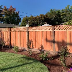 Sturdy Fence - 6' board on board with 1' of diagonal lattice with 4x6 posts