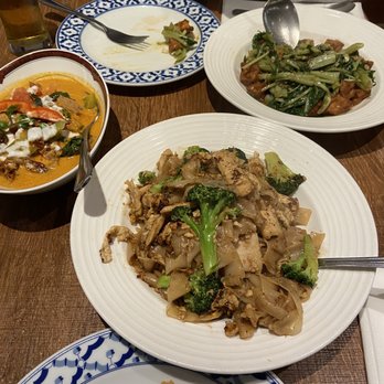 Marnee Thai - Left to right: roasted duck curry, pad see-ew, sautéed morning glory - Thai Near Me - San Francisco, California Marnee Thai - Left to right: roasted duck curry, pad see-ew, sautéed morning glory - Thai Near Me - San Francisco, California
