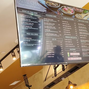 Aiyu Cha - Menu as of 4/4/21 - Bubble Tea Near Me - Westminster, California