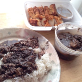 Mely's Kainan - Can you put together a more awesome combo than this? Dinuguan over rice with a side of crispy lechon kawali. Yes! No, you can't! - Filipino Near Me - Cleveland, Ohio Mely's Kainan - Can you put together a more awesome combo than this? Dinuguan over rice with a side of crispy lechon kawali. Yes! No, you can't! - Filipino Near Me - Cleveland, Ohio
