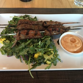 TIQA - Moved on to lamb chops and lamb skewers, with a wonderful assortment of bread, olive oil and spices for dipping. - Mediterranean Near Me - Portland, Maine TIQA - Moved on to lamb chops and lamb skewers, with a wonderful assortment of bread, olive oil and spices for dipping. - Mediterranean Near Me - Portland, Maine