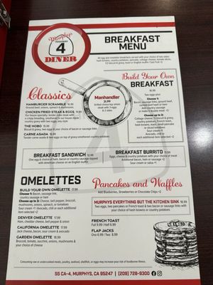 Menu photo 5 Murphys Hwy 4 Diner Murphys, CA