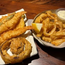 Tempura and calamari Tempura and calamari