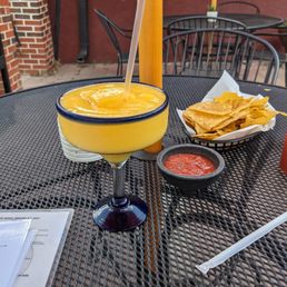 Margarita and chips and salsa.