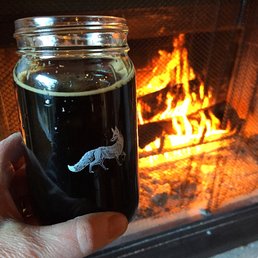 Toasted coconut black lager by a fire. Yes, please!