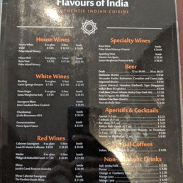Drink menu Drink menu
