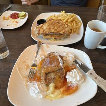 Cornerstone - Peach stuffed French toast and monte cristo sandwich - American Near Me - Asheville, North Carolina