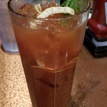 Another Broken Egg Cafe - Juan Z.'s $9.99 Lemon Fennel (Bloody) Mary drink. He didn't drink much of it nor like it overall, and so he wasn't charged for it, noice! - Breakfast & Brunch Near Me - Burbank, California Another Broken Egg Cafe - Juan Z.'s $9.99 Lemon Fennel (Bloody) Mary drink. He didn't drink much of it nor like it overall, and so he wasn't charged for it, noice! - Breakfast & Brunch Near Me - Burbank, California