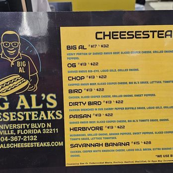 Big AL’s Cheesesteaks - Cheesesteaks Near Me - Jacksonville, Florida
